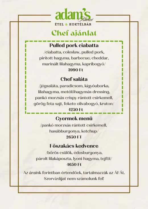 Chef ajánlat