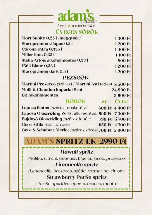 Sörök, borok és spritz